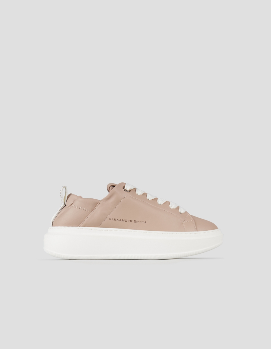 Sneakers Alexander Smith wembley donna in nappa rosa chiaro e tallone arricciato - 1