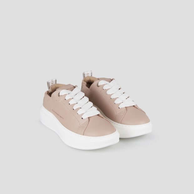 Sneakers Alexander Smith wembley donna in nappa rosa chiaro e tallone arricciato - 3