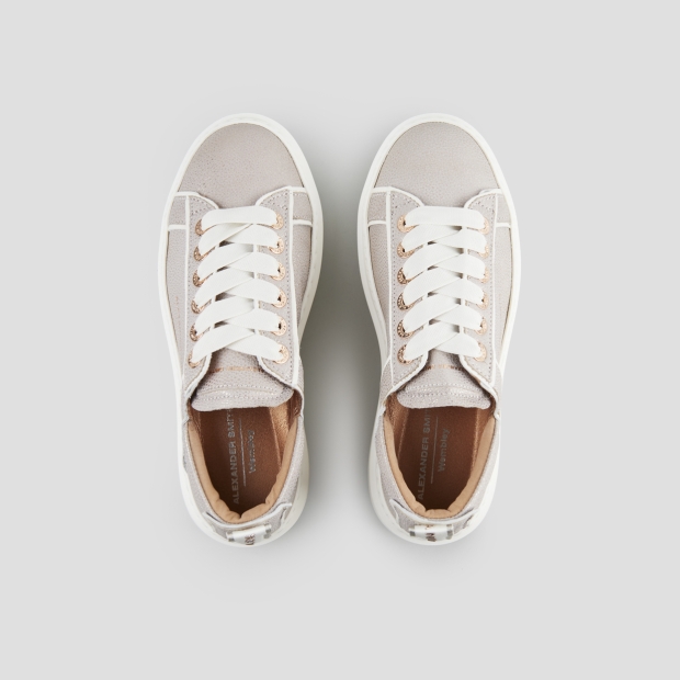 Sneakers Alexander Smith wembley donna decostruita in pelle bottalata grigia - 6