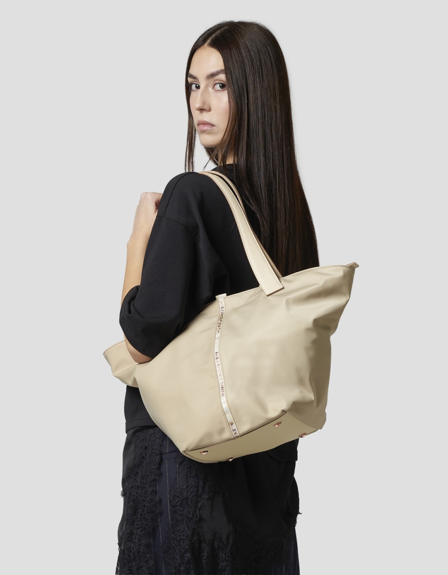 Sneakers Alexander Smith lauren large borsa a spalla in nylon avorio - 2