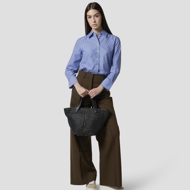 Sneakers Alexander Smith lauren medium borsa a mano con tracolla in intrecciato nero - 7