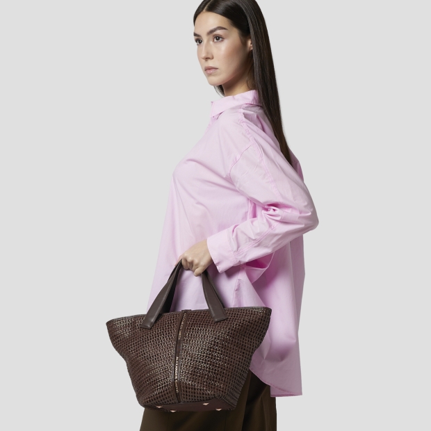 Sneakers Alexander Smith lauren medium borsa a mano con tracolla in intrecciato marrone - 2