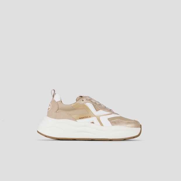 Sneakers Alexander Smith horizon donna in nylon beige e laminato rame - 1