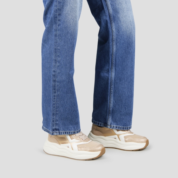 Sneakers Alexander Smith horizon donna in nylon beige e laminato rame - 3