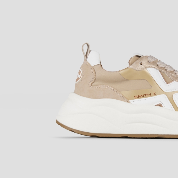 Sneakers Alexander Smith horizon donna in nylon beige e laminato rame - 4