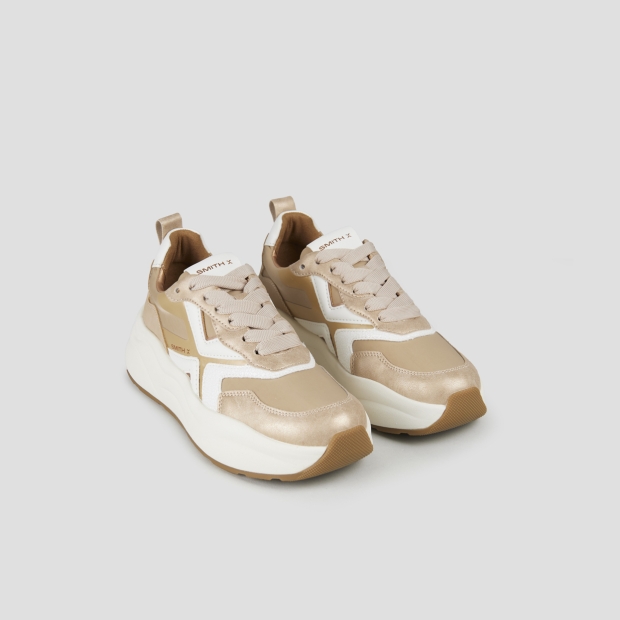 Sneakers Alexander Smith horizon donna in nylon beige e laminato rame - 5