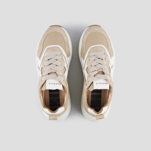 Sneakers Alexander Smith horizon donna in nylon beige e laminato rame - 7