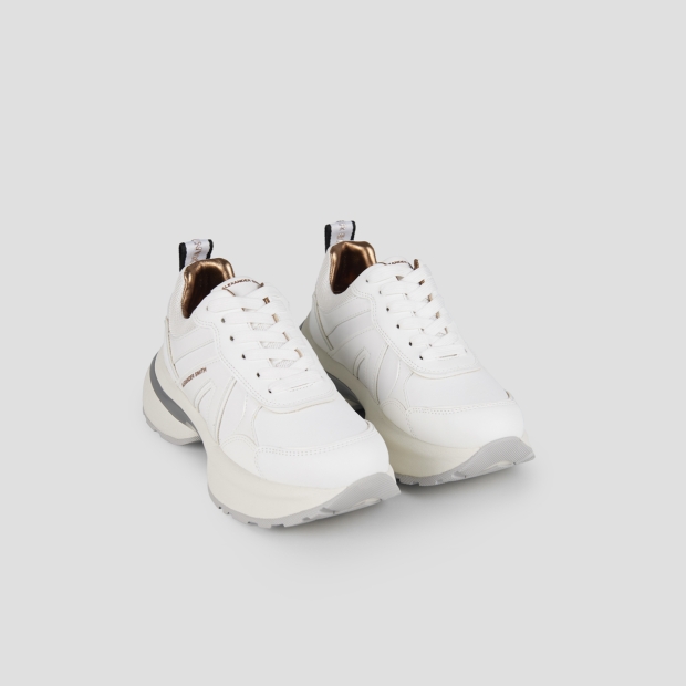 Sneakers Alexander Smith victoria donna in pelle bianca con dettagli in mesh e suede - 4