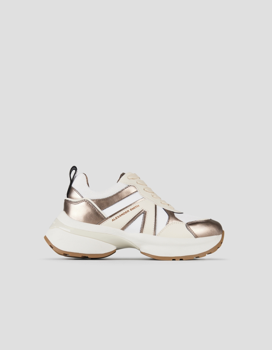 Sneakers Alexander Smith victoria donna in pelle e mesh con dettagli laminati rame - 1