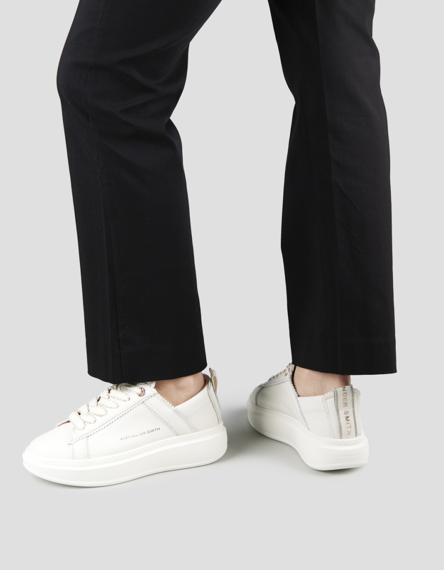 Sneakers Alexander Smith wembley donna decostruita in pelle bianca - 2