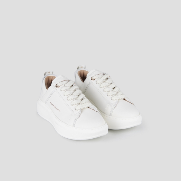Sneakers Alexander Smith wembley donna decostruita in pelle bianca - 4