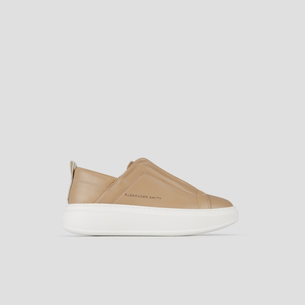 Sneakers Alexander Smith wembley slip-on donna in pelle beige - 1