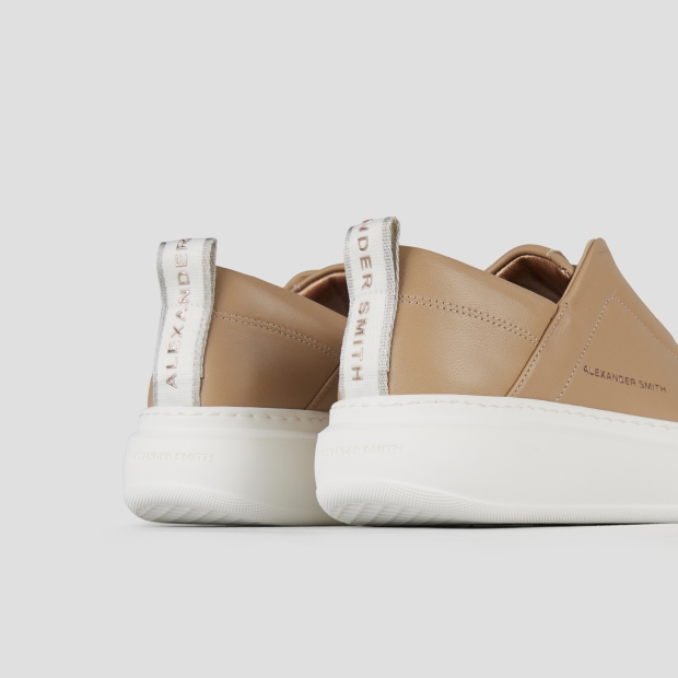 Sneakers Alexander Smith wembley slip-on donna in pelle beige - 5