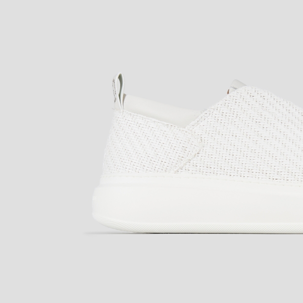 Sneakers Alexander Smith wembley slip-on uomo in pelle intrecciata bianca - 3