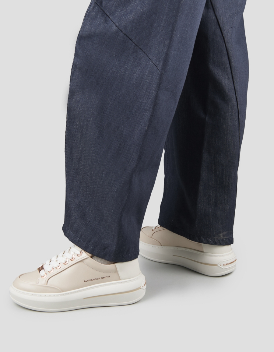 Sneakers Alexander Smith lancaster donna in pelle rosa e tallone bianco - 2