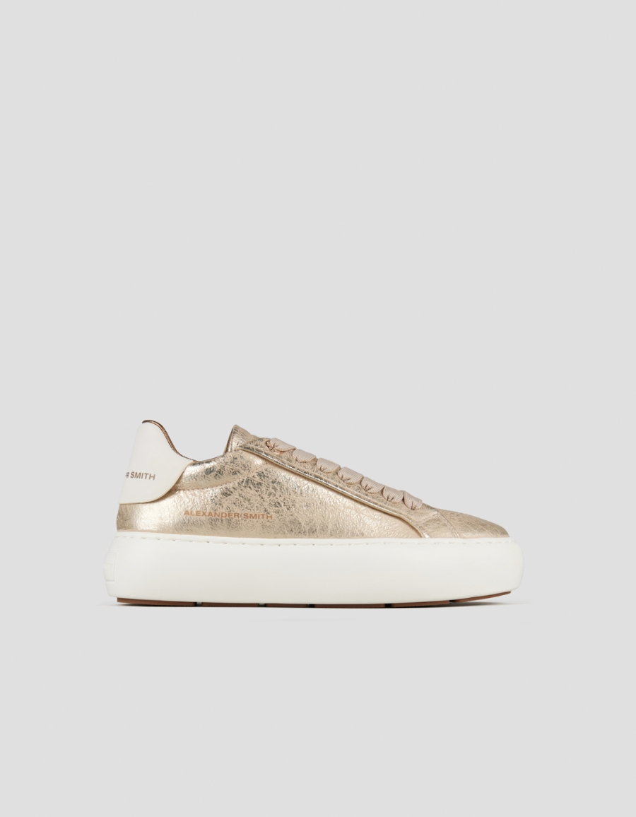 Sneakers Alexander Smith soho donna in laminato stropicciato oro - 1