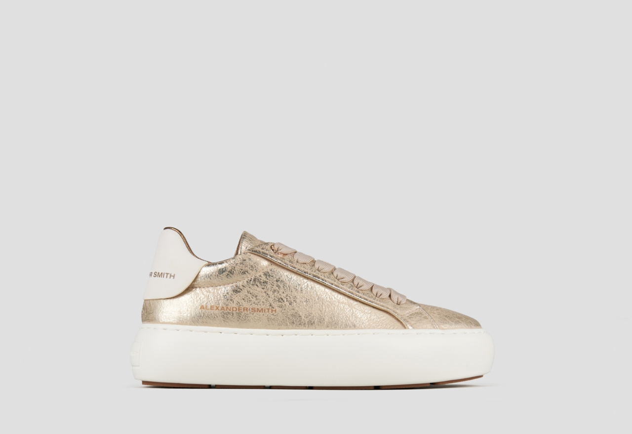 Sneakers Alexander Smith soho donna in laminato stropicciato oro - 1