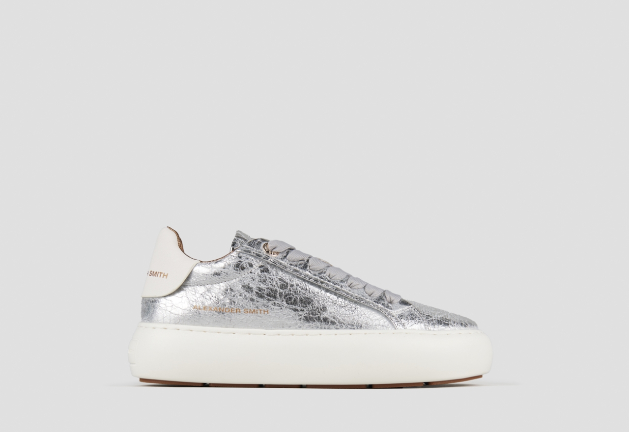 Sneakers Alexander Smith soho donna in laminato stropicciato argento - 1