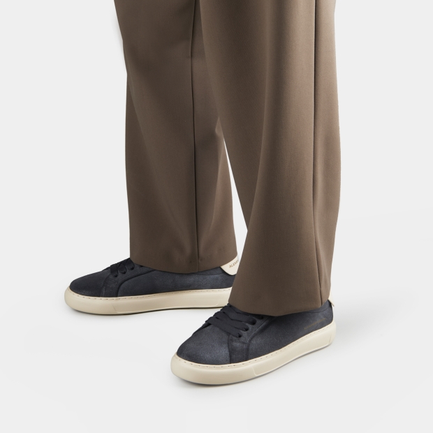 Sneakers Alexander Smith soho uomo in suede nero e tallone in pelle bianca - 2