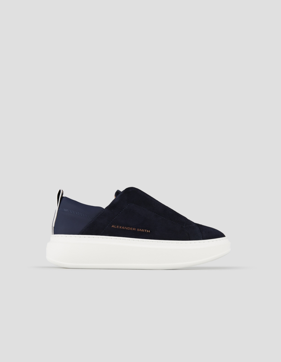 Sneakers Alexander Smith wembley slip-on donna in camoscio blu - 1
