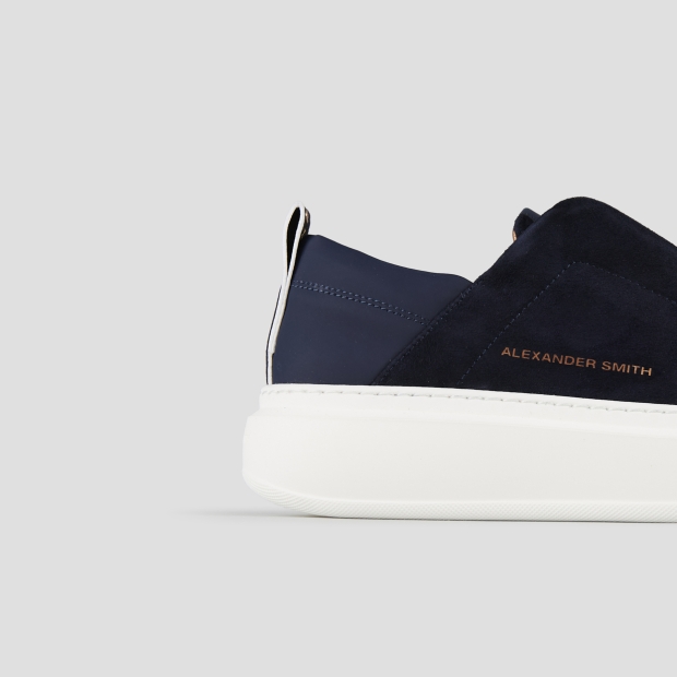 Sneakers Alexander Smith wembley slip-on donna in camoscio blu - 3