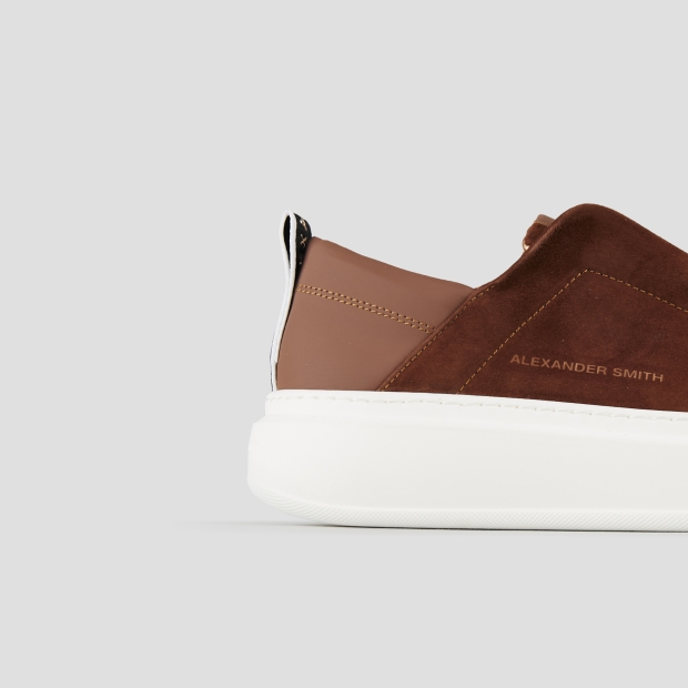 Sneakers Alexander Smith wembley slip-on donna in camoscio marrone - 3