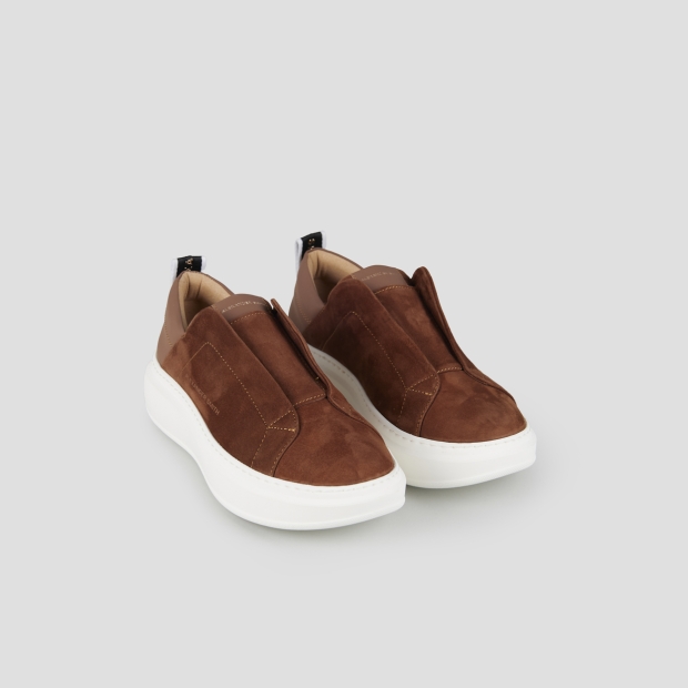 Sneakers Alexander Smith wembley slip-on donna in camoscio marrone - 4