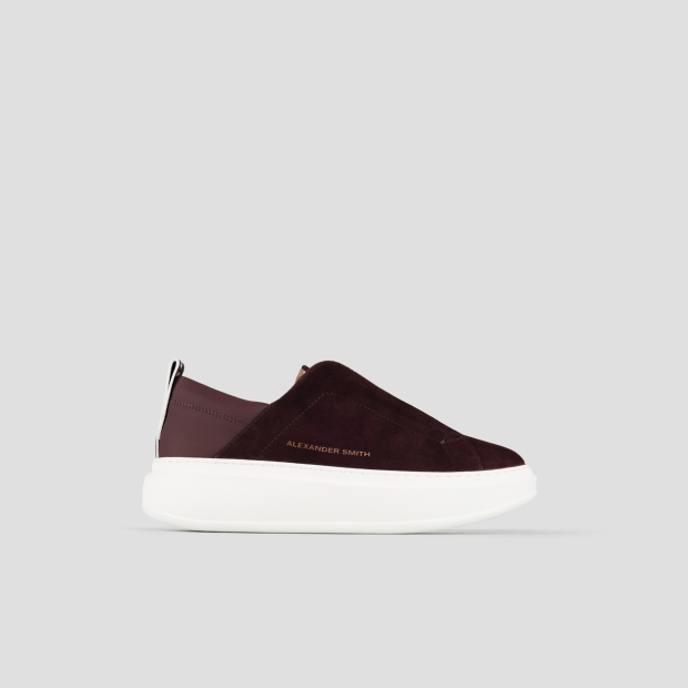 Sneakers Alexander Smith wembley slip-on donna in camoscio bordeaux - 1