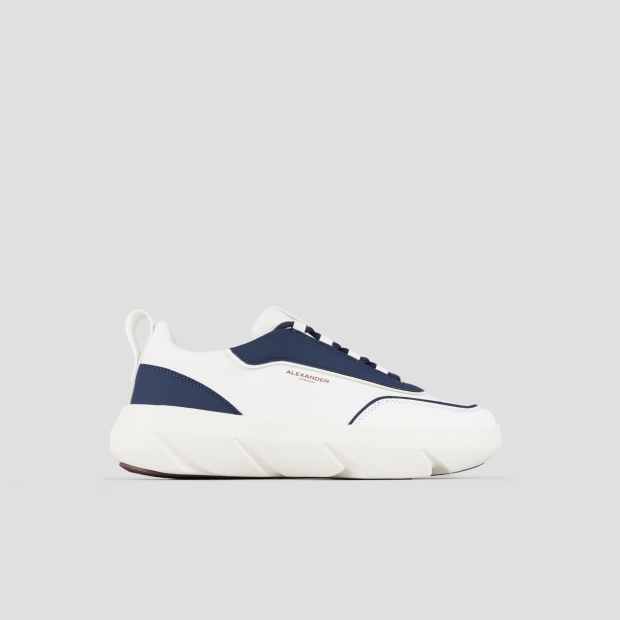 Sneakers Alexander Smith eclipse uomo in pelle bianca con inserti blu - 1