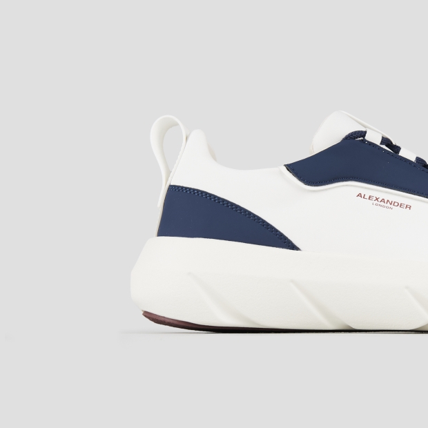 Sneakers Alexander Smith eclipse uomo in pelle bianca con inserti blu - 3