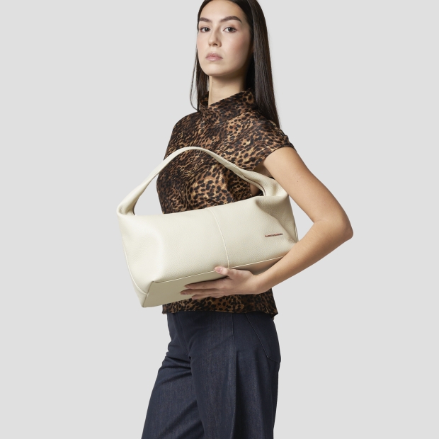 Sneakers Alexander Smith chloe medium borsa a spalla in pelle bottalata avorio - 2