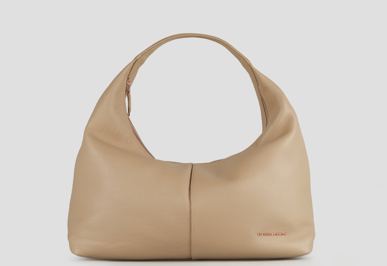 Sneakers Alexander Smith chloe medium borsa a spalla in pelle bottalata beige - 1