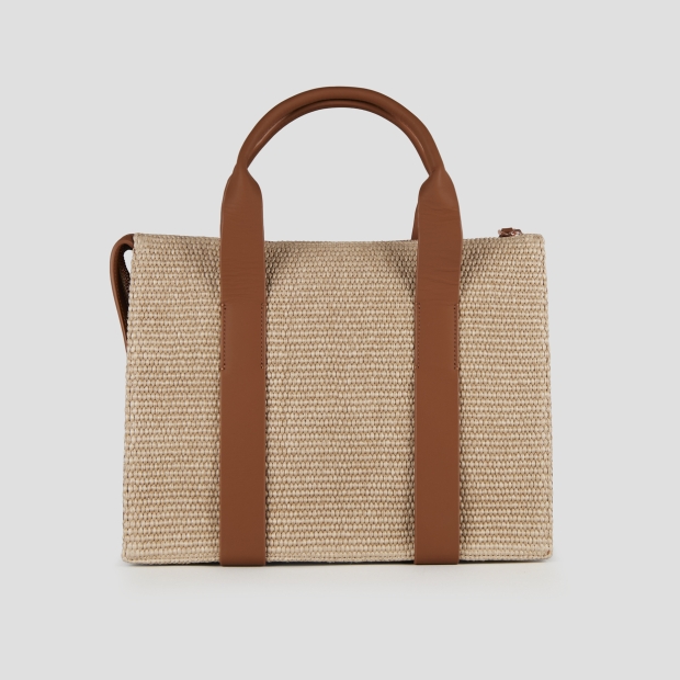 Sneakers Alexander Smith jane medium borsa a mano con tracolla in rafia e manico marrone - 4