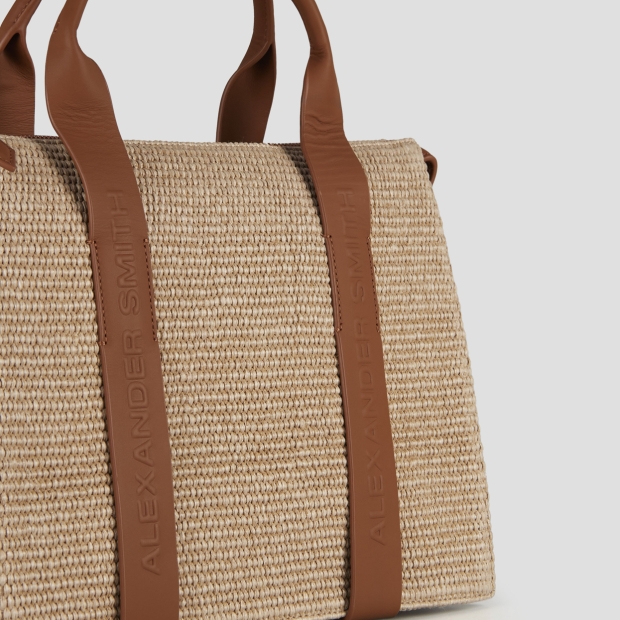 Sneakers Alexander Smith jane medium borsa a mano con tracolla in rafia e manico marrone - 5