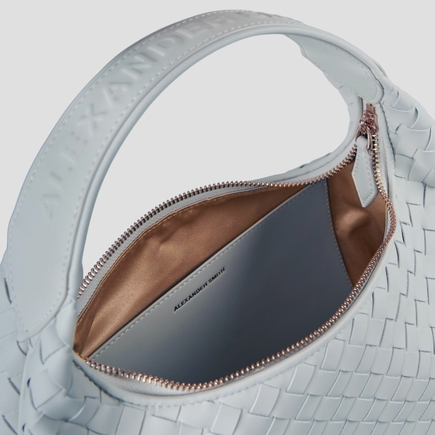 Sneakers Alexander Smith chloe small borsa a spalla in pelle intrecciata azzurra - 6