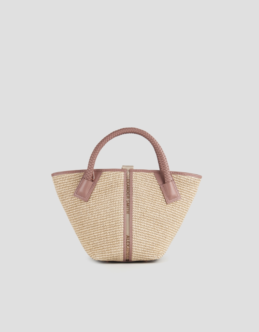 Sneakers Alexander Smith lauren borsa a mano con tracolla in rafia beige e manico intrecciato nude - 1