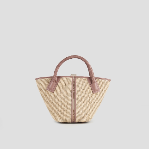 Sneakers Alexander Smith lauren borsa a mano con tracolla in rafia beige e manico intrecciato nude - 1