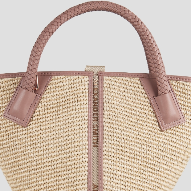 Sneakers Alexander Smith lauren borsa a mano con tracolla in rafia beige e manico intrecciato nude - 5
