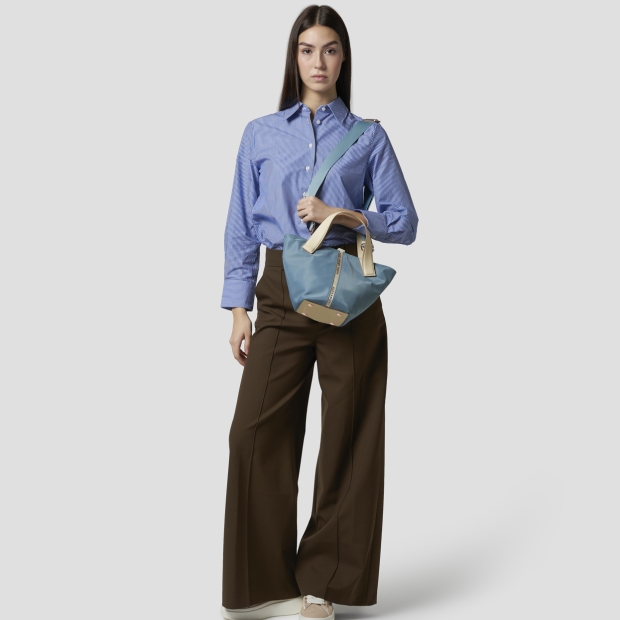 Sneakers Alexander Smith lauren small borsa a mano con tracolla in nylon azzurro - 7