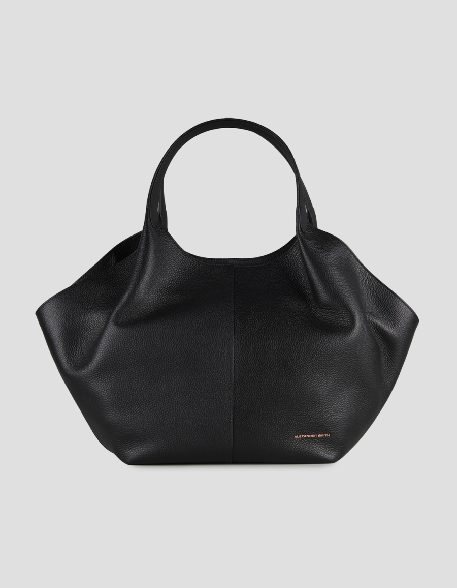 Sneakers Alexander Smith rachel large borsa a spalla in pelle bottalata nera - 1