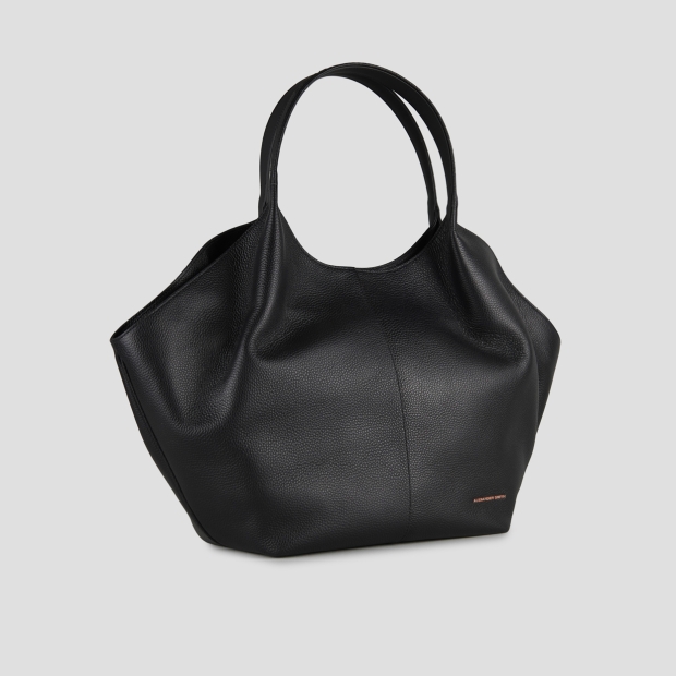 Sneakers Alexander Smith rachel large borsa a spalla in pelle bottalata nera - 3