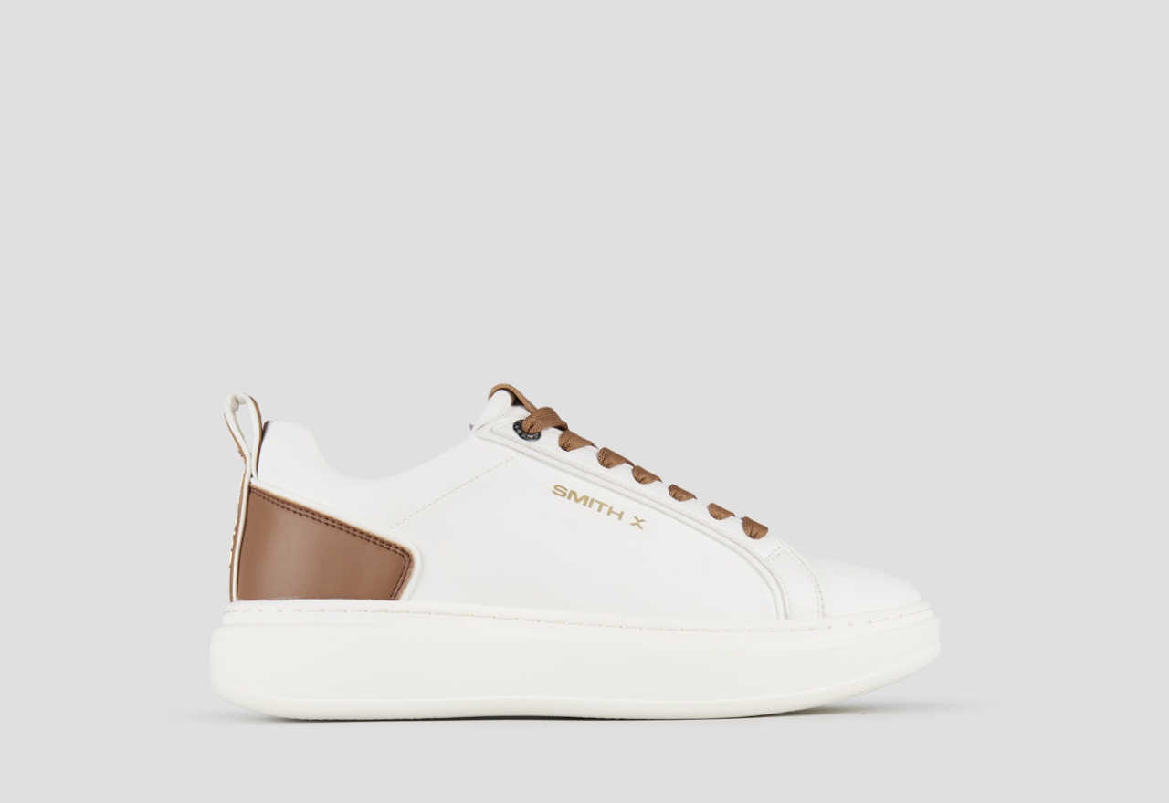 Sneakers Alexander Smith stone uomo in bianco con dettagli marroni - 1