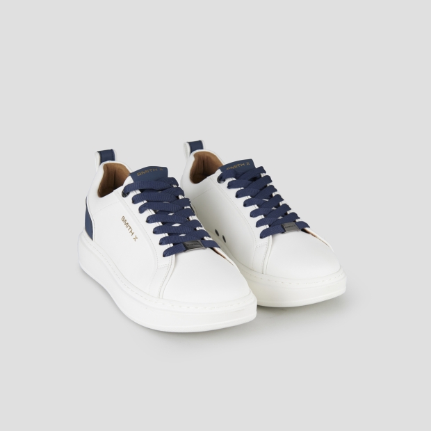Sneakers Alexander Smith stone uomo in bianco con dettagli blu - 4