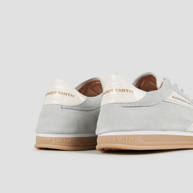 Sneakers Alexander Smith thames donna in camoscio azzurro e logo in pelle bianca - 5