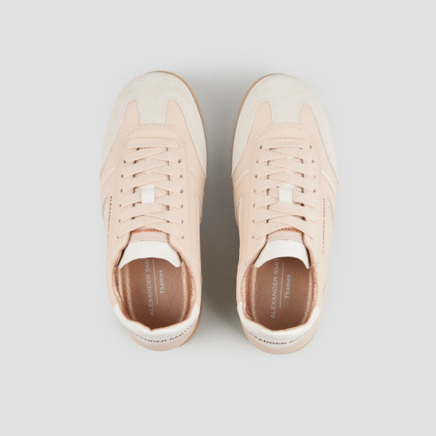 Sneakers Alexander Smith thames donna in pelle rosa chiaro con dettagli in suede - 6