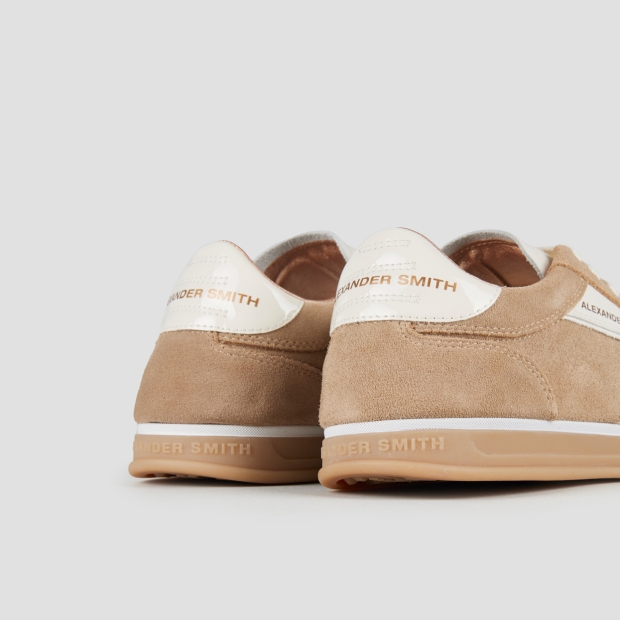 Sneakers Alexander Smith thames donna in camoscio avorio e logo in pelle bianca - 5