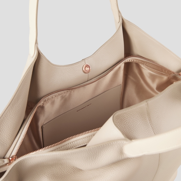 Sneakers Alexander Smith rachel large borsa a spalla in pelle bottalata avorio - 6