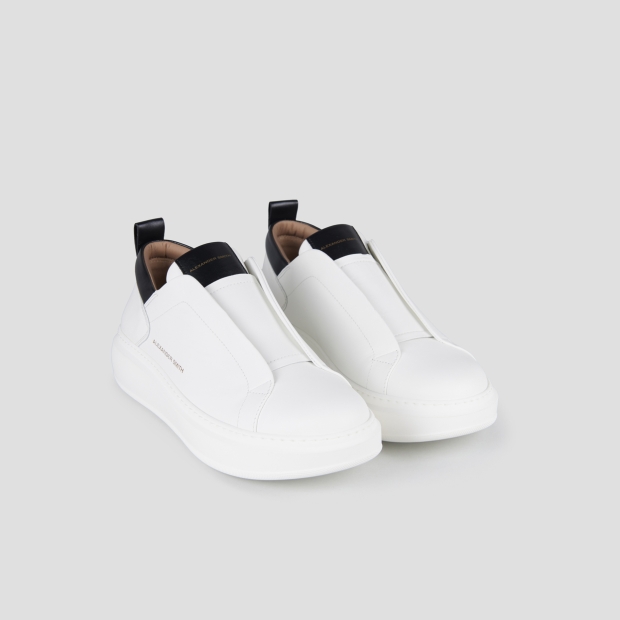 Sneakers Alexander Smith wembley slip-on uomo in nappa bianca e dettagli neri - 4