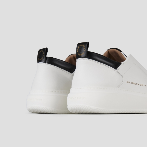 Sneakers Alexander Smith wembley slip-on uomo in nappa bianca e dettagli neri - 5