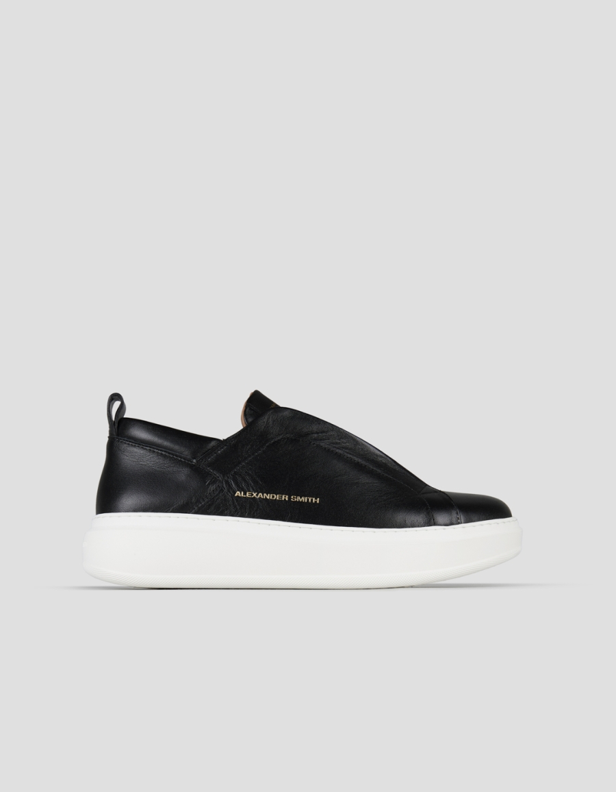 Sneakers Alexander Smith wembley slip-on uomo in nappa nera - 1